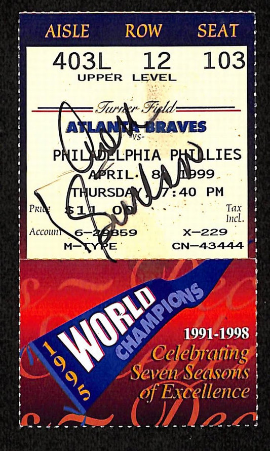 Don Sutton HOF Signed/Auto 4/8/1999 Braves vs. Phillies Ticket Stub 194141