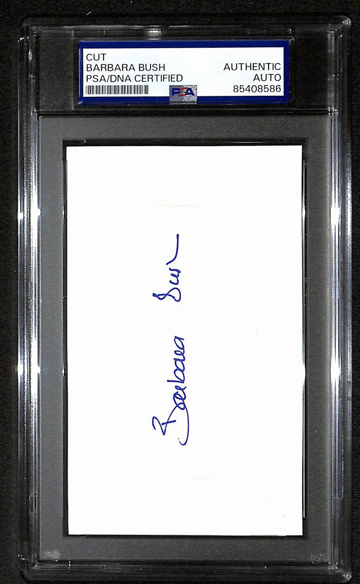Barbara Bush Signed/Autographed Cut on 3x5 Index Card 1st Lady PSA/DNA 194196