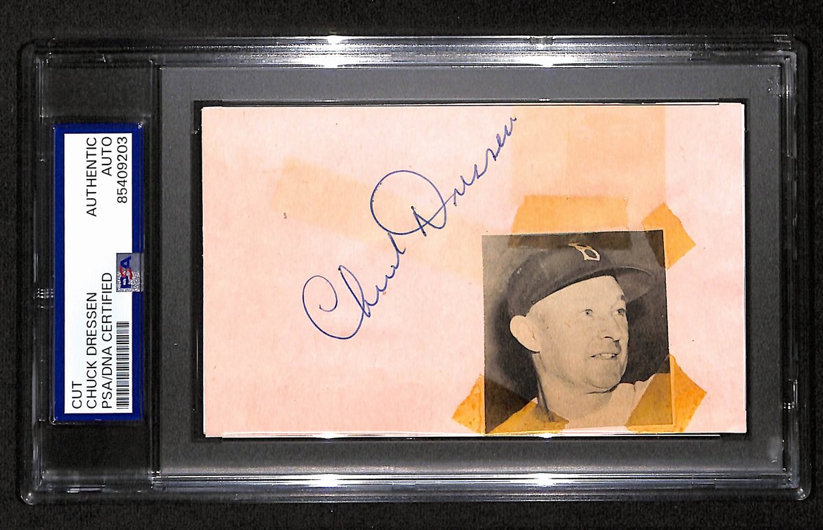 Chuck Dressen Signed/Auto Cut on 3x5 Index Card New York Giants PSA/DNA 194167