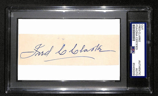 Fred Clarke HOF Signed/Auto Cut on 3x5 Index Card Pirates PSA/DNA 194168
