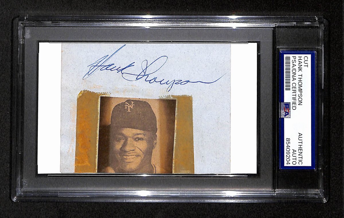 Hank Thompson Signed/Auto Cut on 3x5 Index Card New York Giants PSA/DNA 194169
