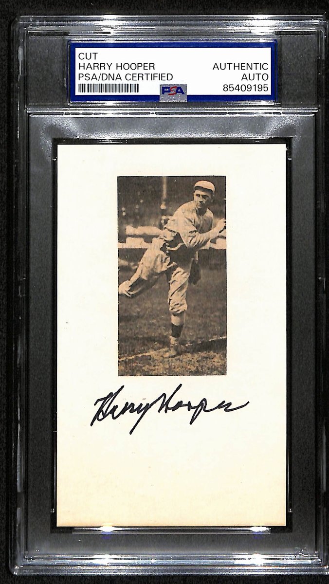 Harry Hooper HOF Signed/Auto Cut on 3x5 Index Card Red Sox PSA/DNA 194179