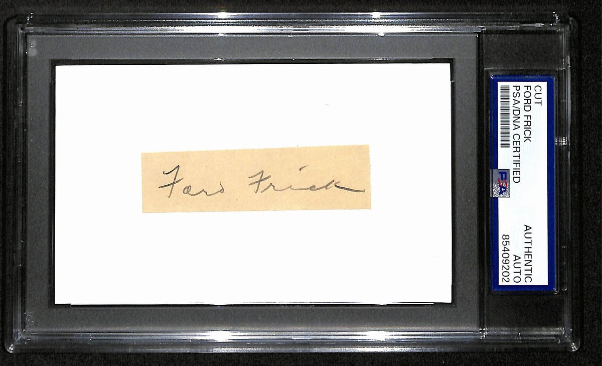 Ford Frick Signed/Auto Cut on 3x5 Index Card MLB Commissioner PSA/DNA 194180