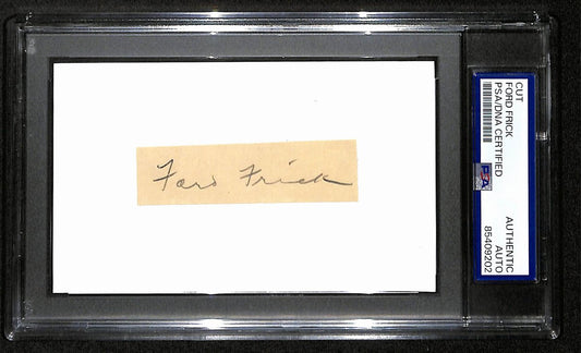 Ford Frick Signed/Auto Cut on 3x5 Index Card MLB Commissioner PSA/DNA 194180