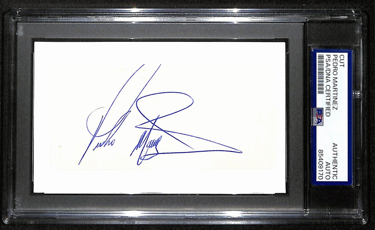 Pedro Martinez HOF Signed/Auto Cut on 3x5 Index Card Red Sox PSA/DNA 194182