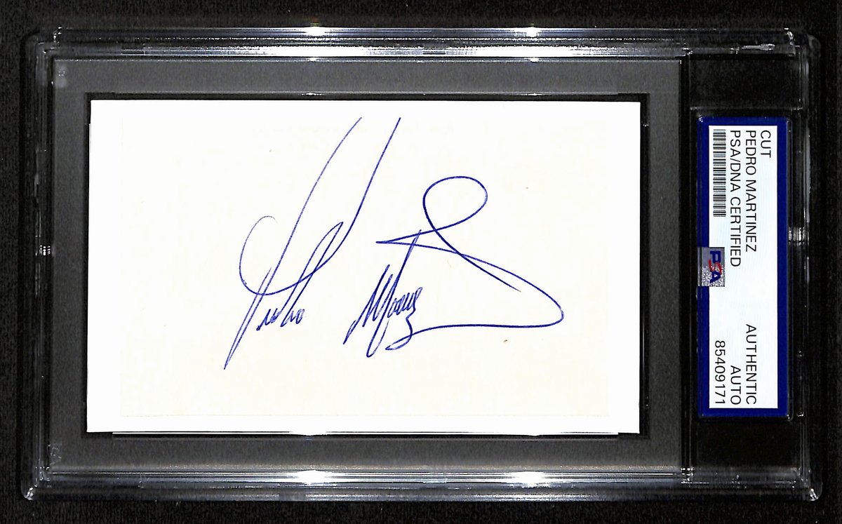 Pedro Martinez HOF Signed/Auto Cut on 3x5 Index Card Red Sox PSA/DNA 194183