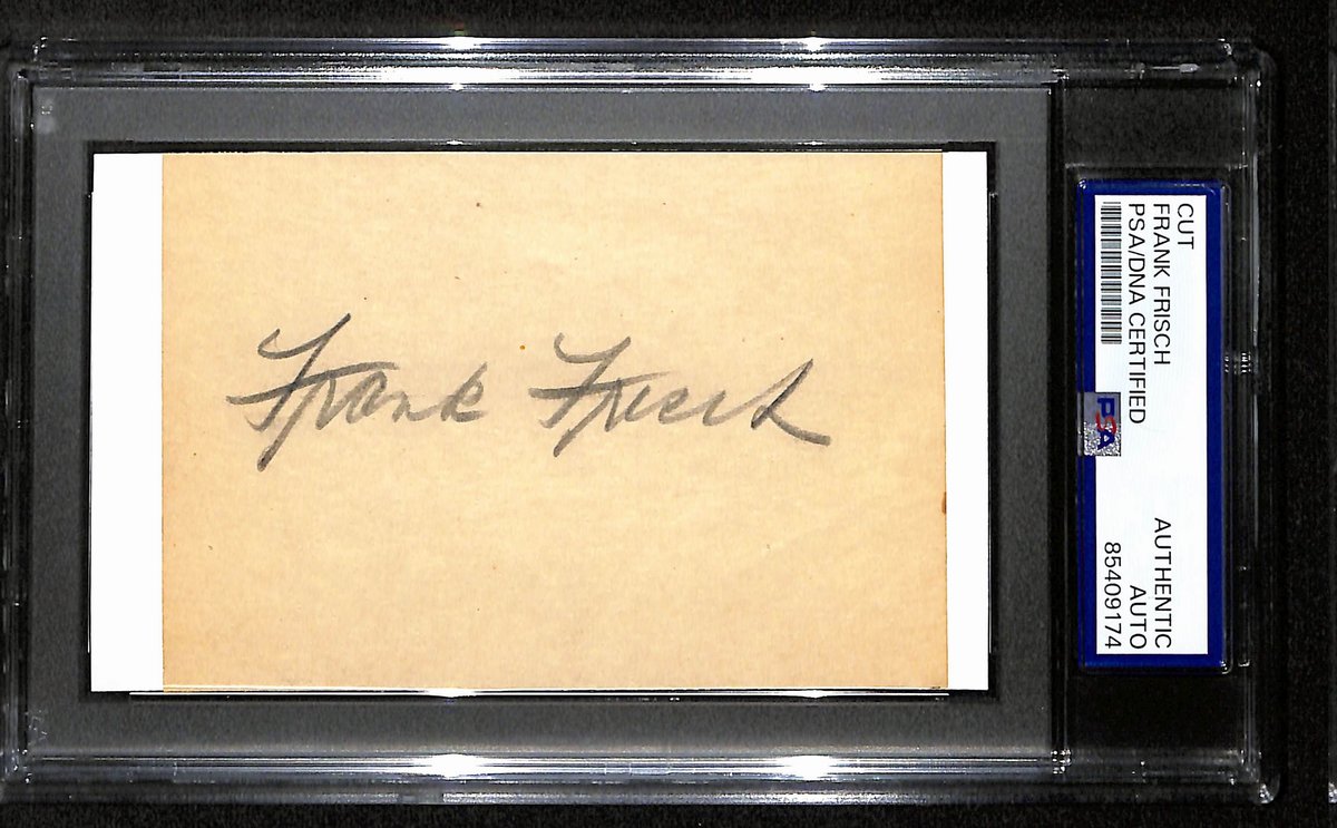Frank Frisch HOF Signed/Auto Cut on 3x5 Index Card Cardinals PSA/DNA 194185