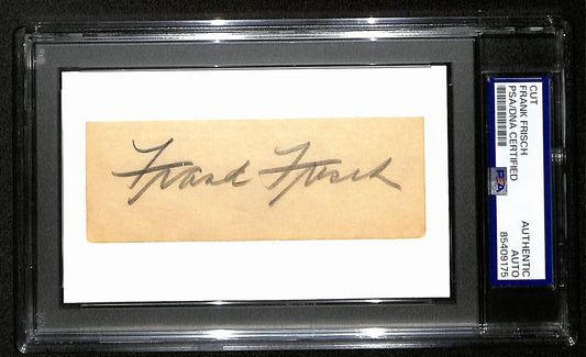Frank Frisch HOF Signed/Auto Cut on 3x5 Index Card Cardinals PSA/DNA 194186