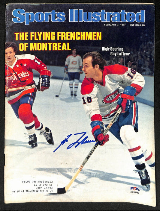 Guy Lafleur HOF Signed 2/7/1977 Sports Illustrated Magazine PSA/DNA 193677