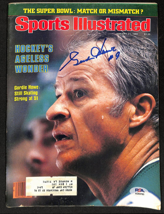 Gordie Howe HOF Signed 1/21/1980 Sports Illustrated Magazine PSA/DNA 193678