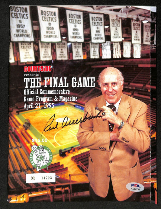 Red Auerbach Signed 1995 Program Final Game Boston Gardens PSA/DNA 193680