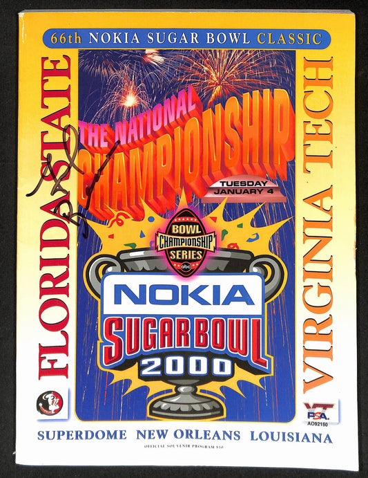Frank Beamer Signed 2000 Sugar Bowl Game Program VA Tech PSA/DNA 193681