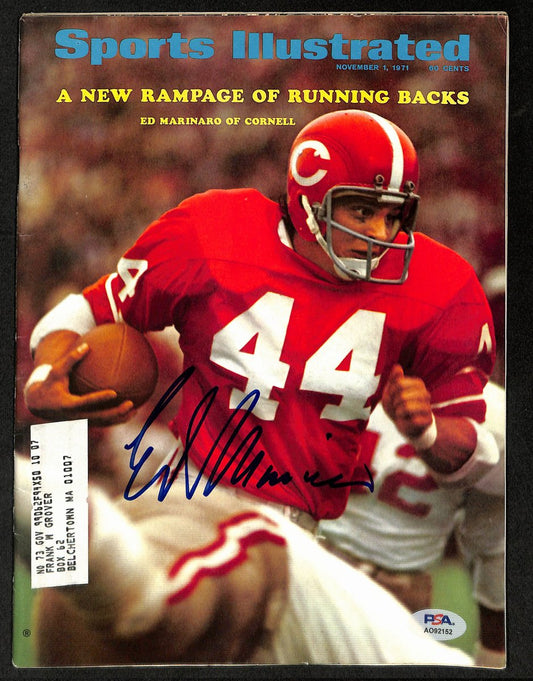 Ed Marinaro Cornell Signed 11/1/1971 Sports Illustrated Magazine PSA/DNA 193683