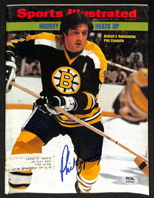 Phil Esposito HOF Signed 11/19/1973 Sports Illustrated Magazine PSA/DNA 193693