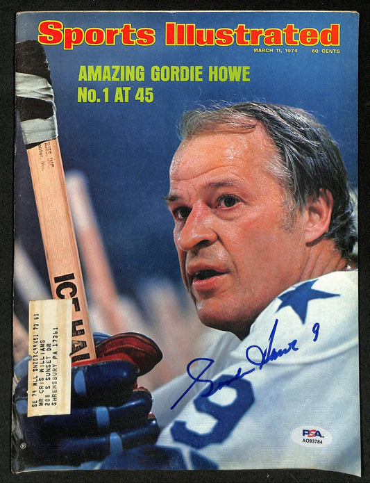 Gordie Howe HOF Signed 3/11/1974 Sports Illustrated Magazine PSA/DNA 193699