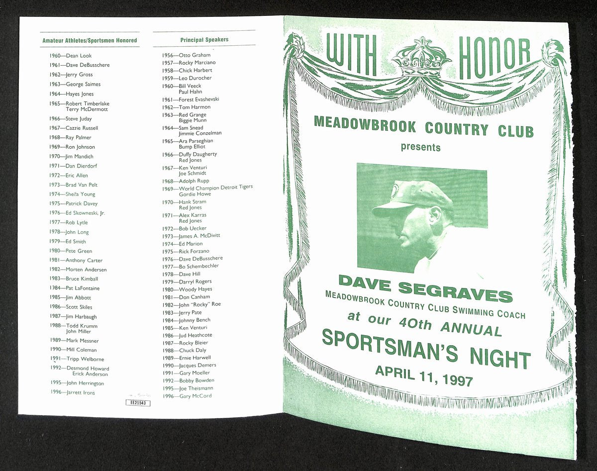 Bob Knight Signed/Autographed Sportsman's Night Program Hoosiers JSA 193783