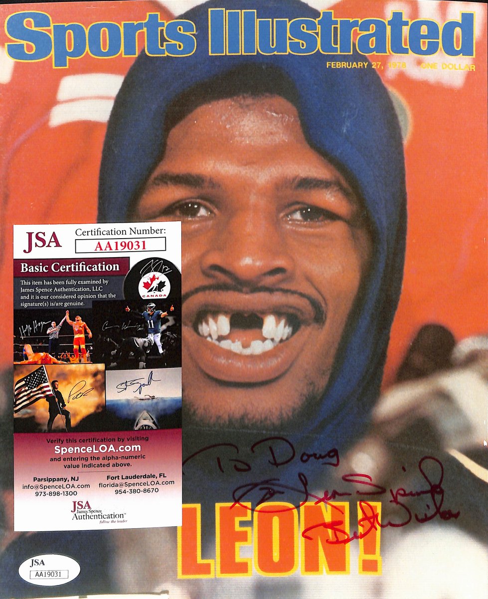 Leon Spinks Signed/Autographed 8x10 Magazine Photo Boxing Champ JSA 193784
