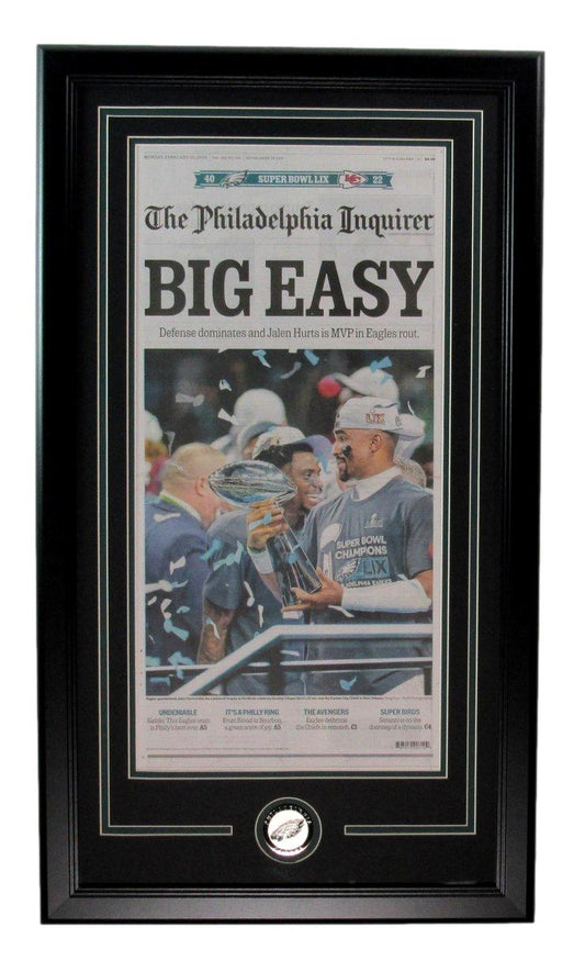 Philadelphia Eagles Super Bowl LIX Newspaper Framed 194634