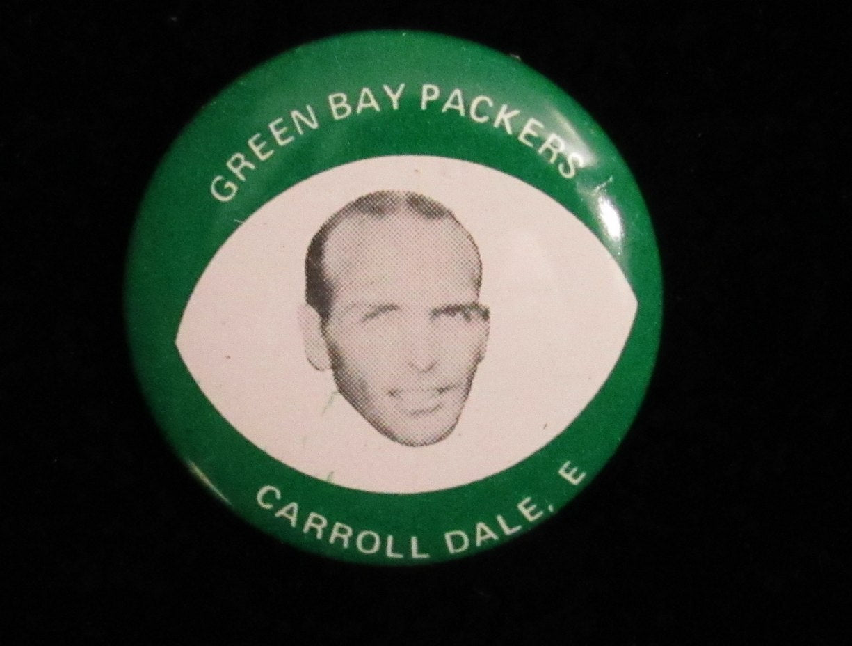 Vintage 1969 Drenks Potato Chips Carroll Dale Pin Green Bay Packers 193874
