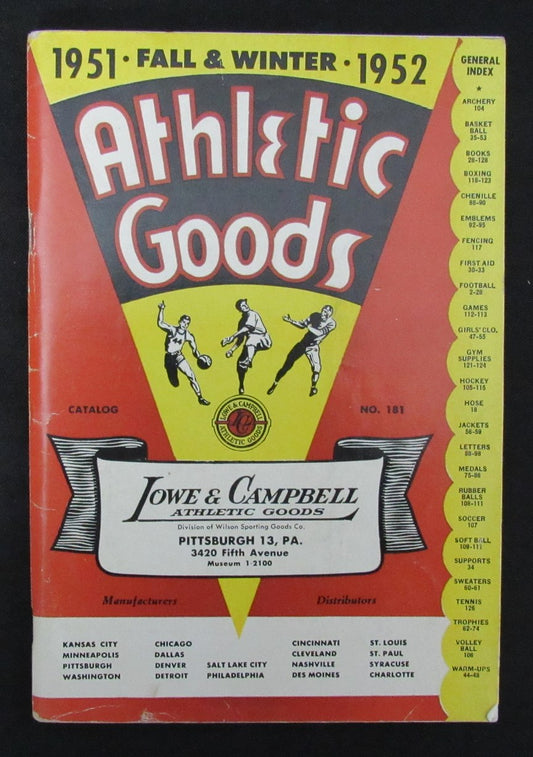 1951-1952 Lowe & Campbell Fall & Winter Athletic Goods Catalog 193484