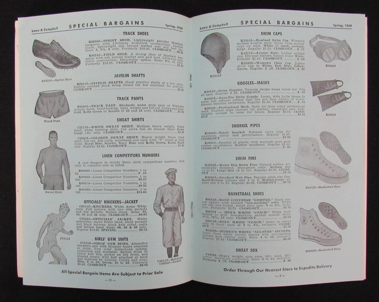 1959 Lowe & Campbell Spring and Summer Athletic Goods Catalog 193490