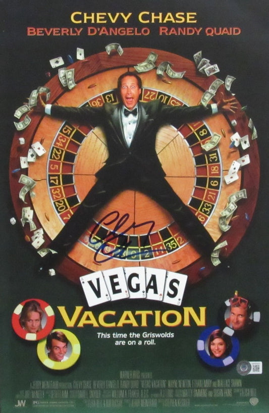 Chevy Chase Signed/Auto 11x17 Movie Poster "Vegas Vacation" Beckett 194002