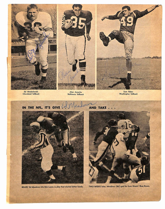 Vintage  NFL All-Pros Signed (6) 8.5x11 Magazine Page Photo Ameche JSA 194948