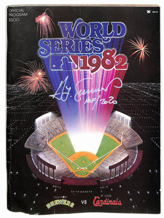 Ted Simmons HOF Signed/Auto 1982 World Series Program Brewers JSA 194957