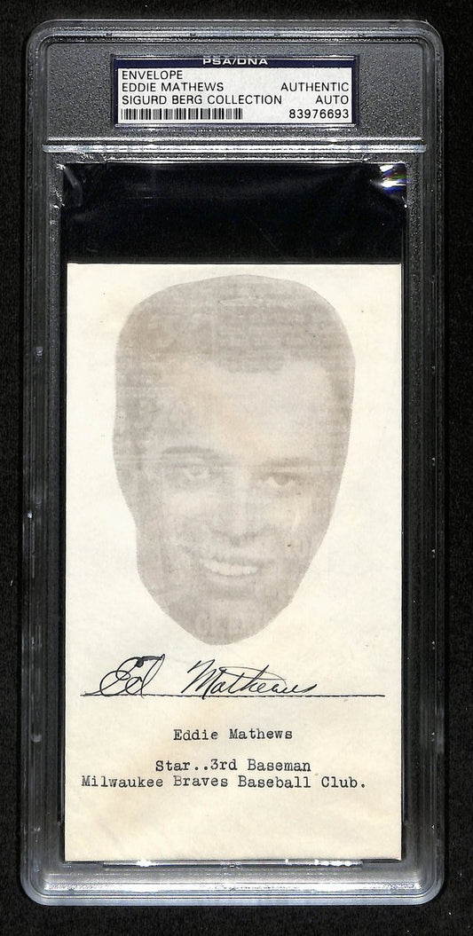 Ed Mathews HOF Signed/Autographed 1954 FDC Envelope Braves PSA/DNA 193790