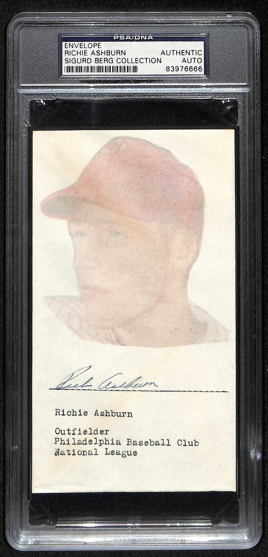 Richie Ashburn HOF Signed/Autographed 1954 FDC Envelope Phillies PSA/DNA 193795