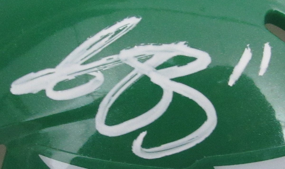 A.J. Brown Signed/Auto Mini Kelly Green Football Helmet Eagles Beckett 195532