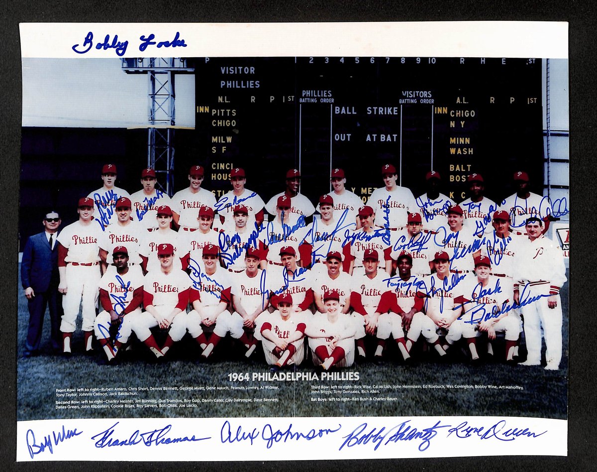 1964 Philadelphia Phillies Team Signed (26) 8x10 Photo Dick Allen ROY 194952