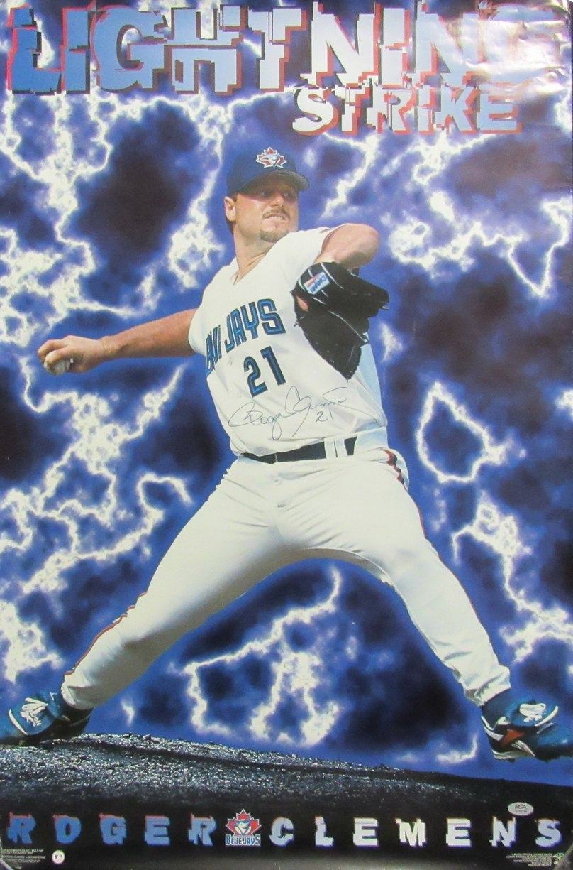 Roger Clemens Signed/Autographed 23x35 Poster Toronto Blue Jays PSA/DNA 194329