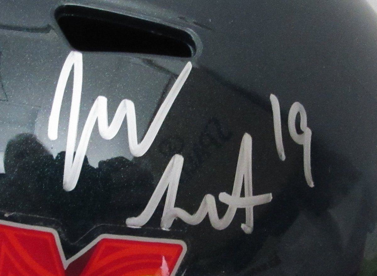 Josh Sweat Signed Full Size Replica SB LIX Champs Helmet Eagles Beckett 195549