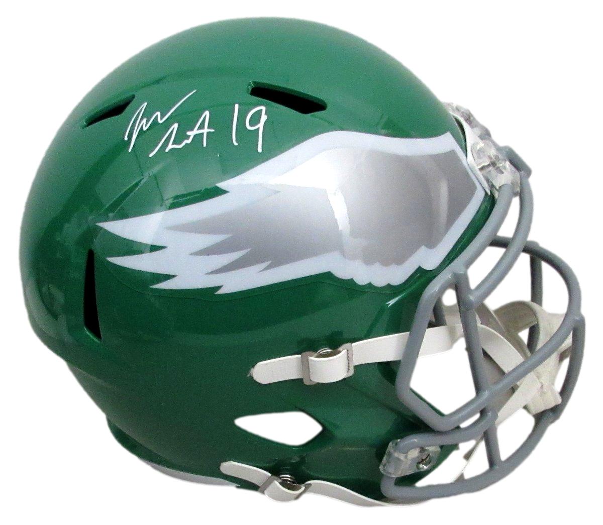Josh Sweat Signed Kelly-Green Full-Size Replica Helmet Eagles Beckett 195550