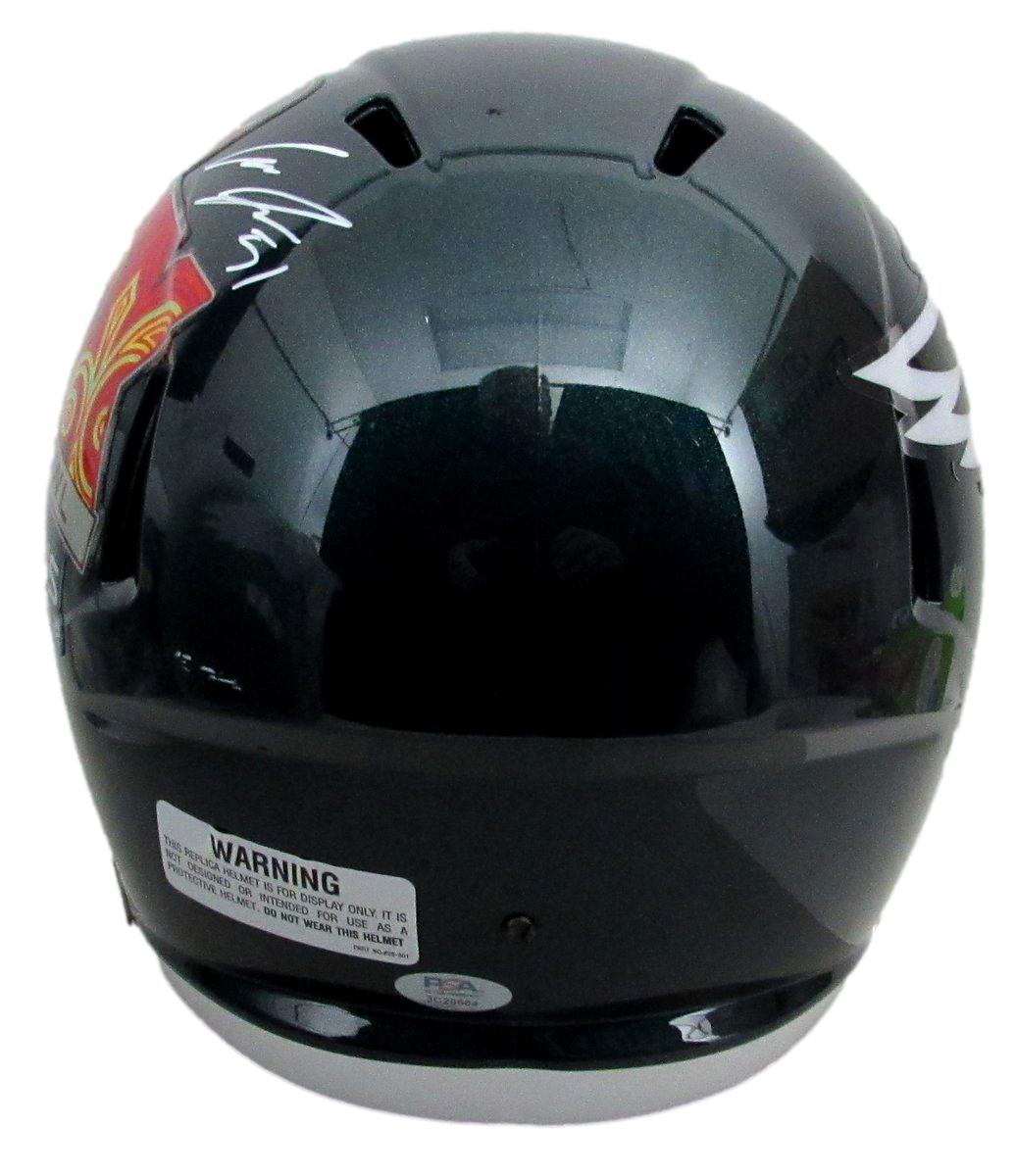 Cam Jurgens Signed Full Size Replica SB LIX Champs Helmet Eagles PSA/DNA 195555