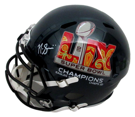 Nick Siriani Signed Full Size Replica SB LIX Champs Helmet Eagles BAS 195562