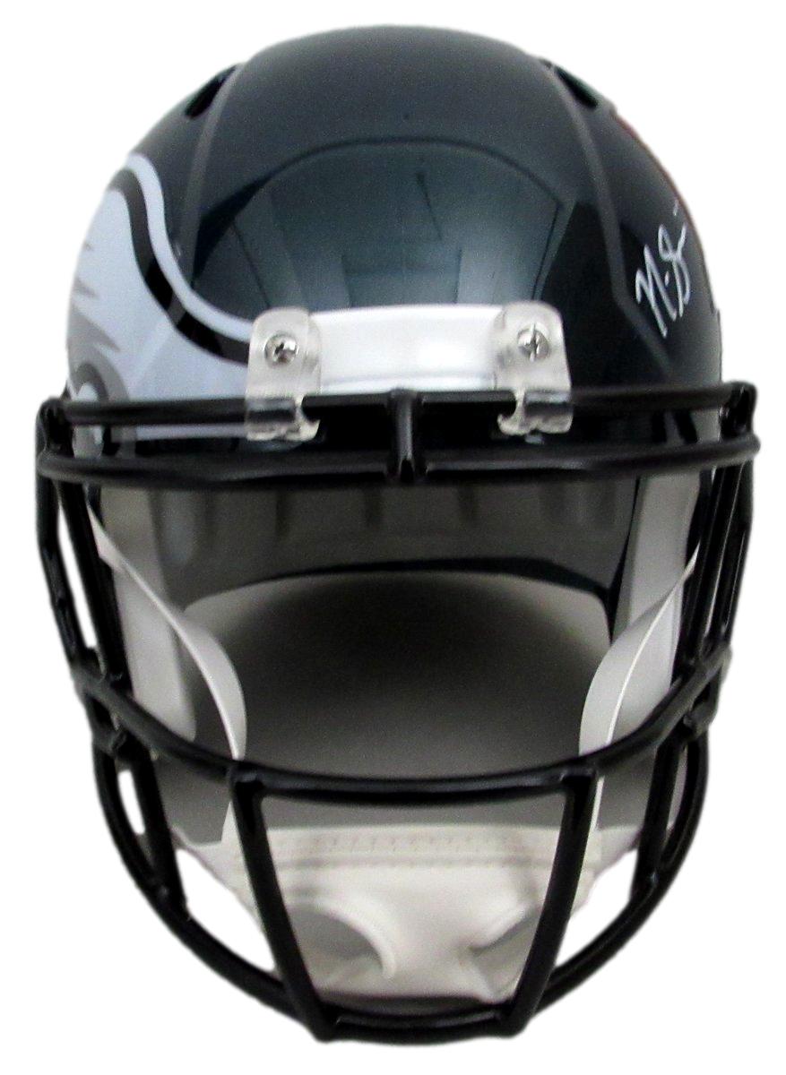 Nick Siriani Signed Full Size Replica SB LIX Champs Helmet Eagles BAS 195562
