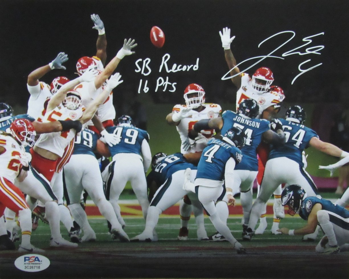 Jake Elliott Signed/Inscribed 8x10 Photo Philadelphia Eagles PSA/DNA 194692