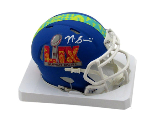 Nick Siriani Signed/Auto Blue Super Bowl LIX Mini Helmet Eagles BAS 192752