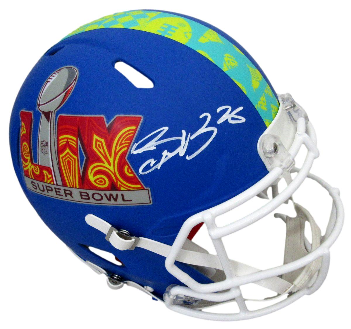Saquon Barkley Signed Blue SB LIX Full Size Authentic Helmet Eagles PSA 195226