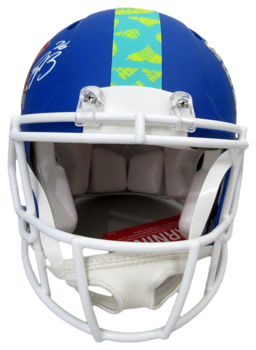 Saquon Barkley Signed Blue SB LIX Full Size Authentic Helmet Eagles PSA 195229