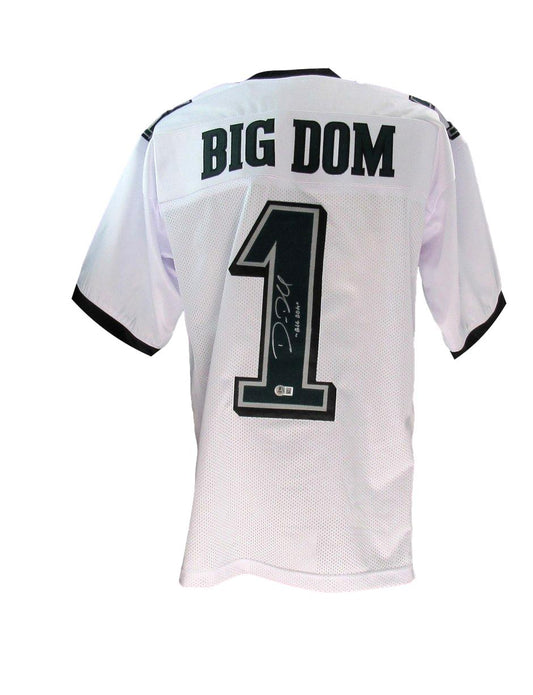 Dom DiSandro Signed/Inscribed White Custom Football Jersey Eagles Beckett 192783