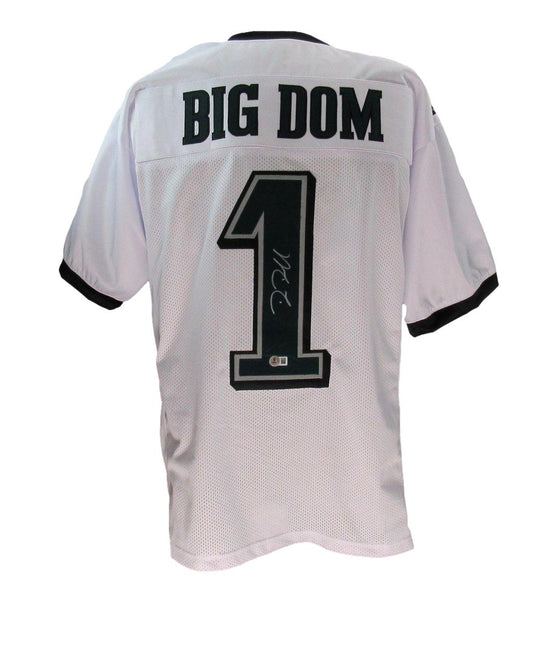 Dom DiSandro Signed/Auto White Custom Football Jersey Eagles Beckett 192785