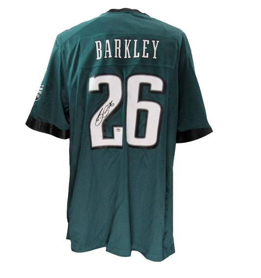Saquon Barkley Signed/Autographed Green Nike Football Jersey Eagles PSA 192799