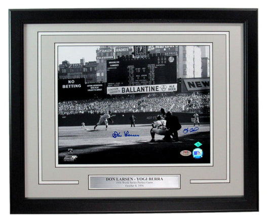 Don Larsen/Yogi Berra Dual-Signed 11x14 Photo Perfect Game PSA/DNA Framed 192816
