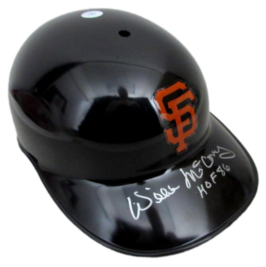 Willie McCovey HOF Signed/Insc Full Size Authentic Batting Helmet Giants PSA 831