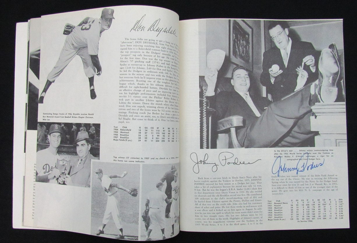 1958 Dodgers Signed/Auto (26) Yearbook Koufax Reese Snider Drysdale JSA 195275