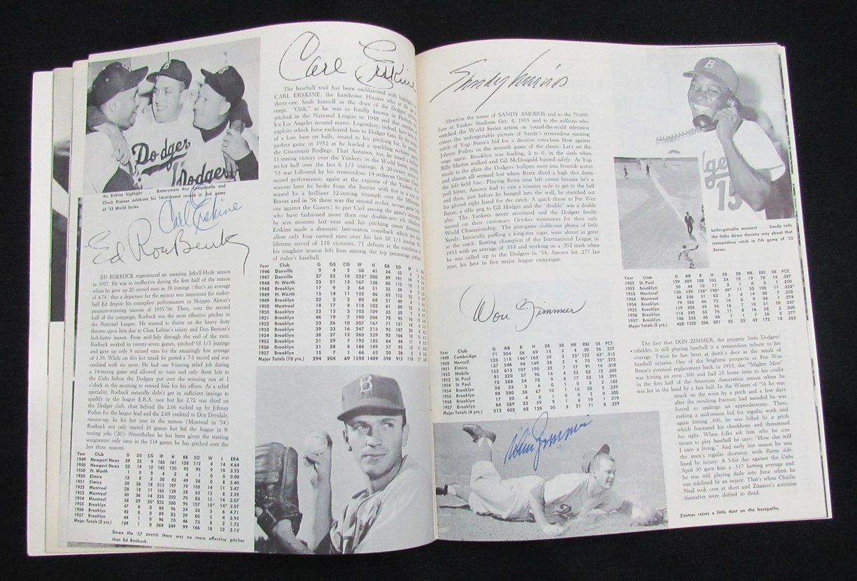 1958 Dodgers Signed/Auto (26) Yearbook Koufax Reese Snider Drysdale JSA 195275
