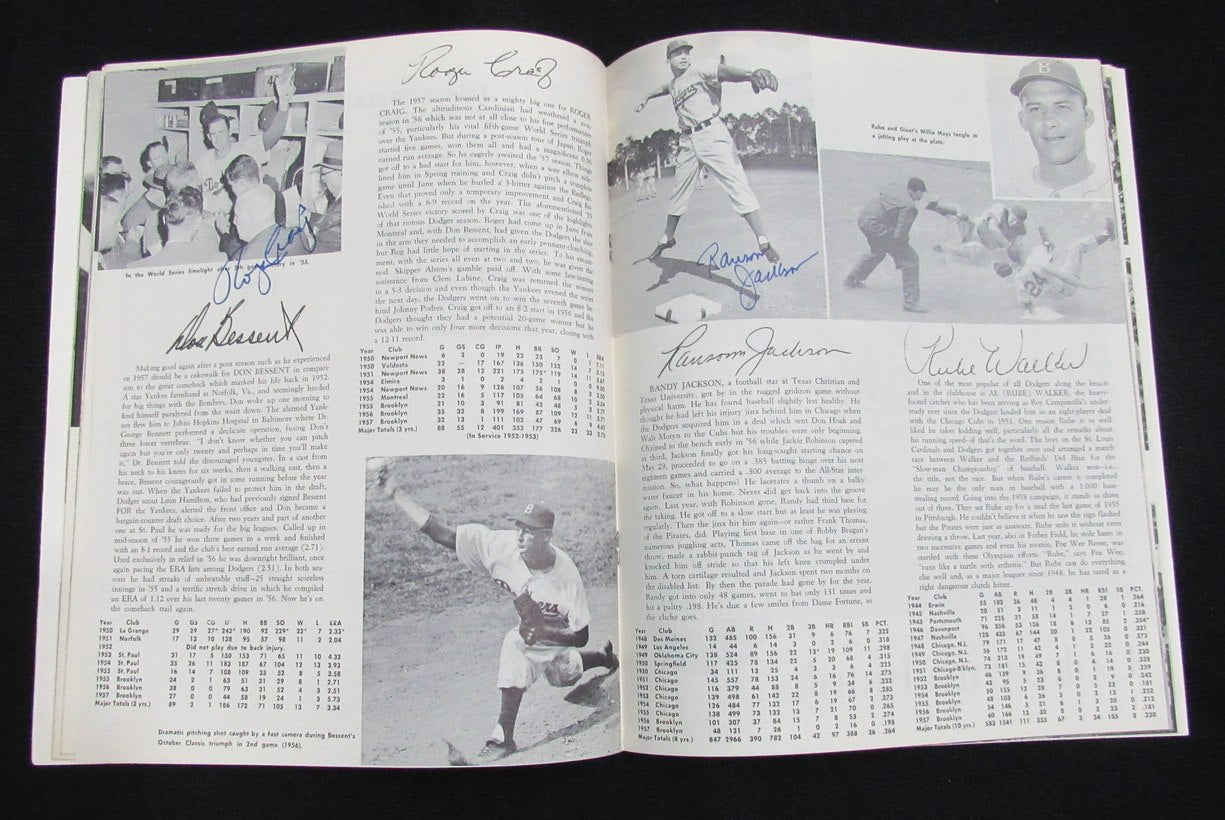1958 Dodgers Signed/Auto (26) Yearbook Koufax Reese Snider Drysdale JSA 195275